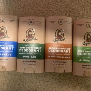 Set of 4- Dr. Squatch Men's Natural Deodorant